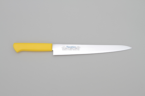 正広作MV−P カラー包丁牛刀270mm (白色)　品番：13913 注意：画像は（紫色）を使用しています。　岐阜県関市の包丁　マサヒロ 正広&frasl;MASAHIRO 正広作 MV-P牛刀 270mm 品番：13913 マサヒロ 正広 MV-P